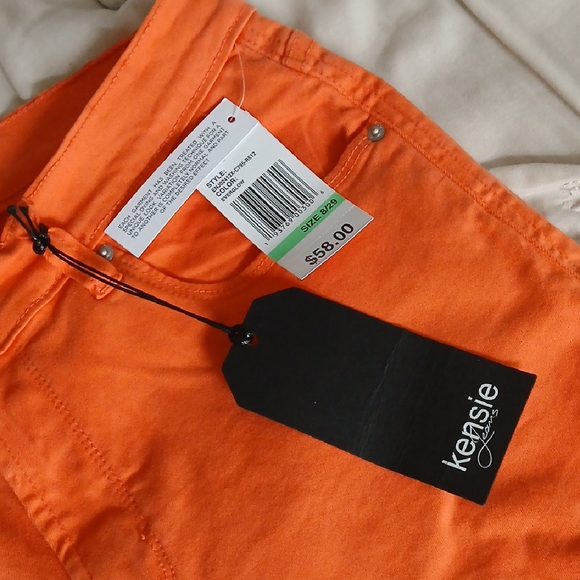Kensie Women's Orange Shorts - Picture 2 of 3